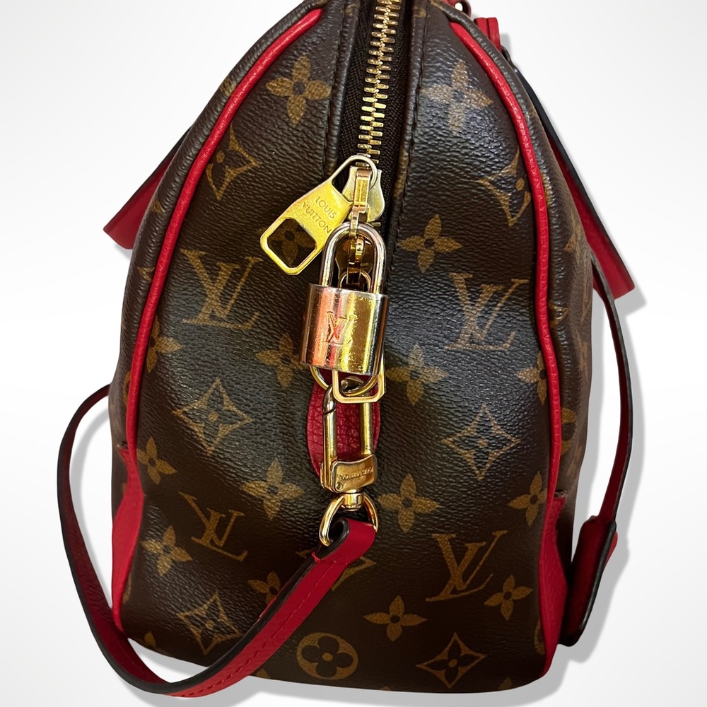 Louis Vuitton Monogram Shoulder Bag in Brown and Red - Picture 3 of 7